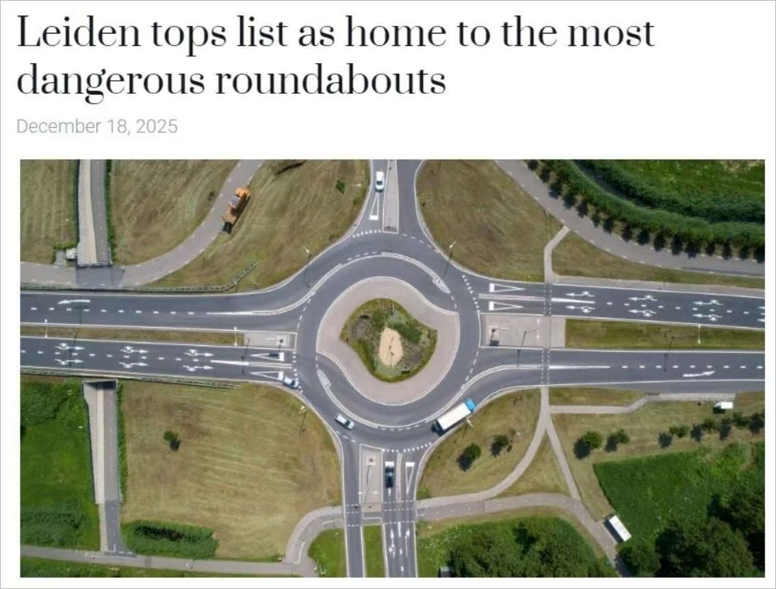 骑车注意！这类环岛事故高发，荷兰有几个城市被点名了