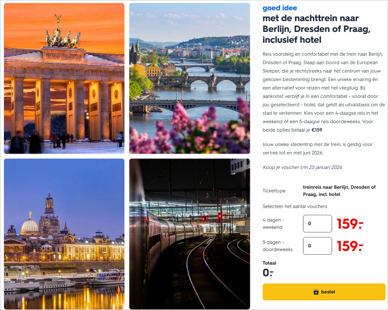 荷兰出发！159欧包往返火车+酒店，柏林、德累斯顿或布拉格三选一