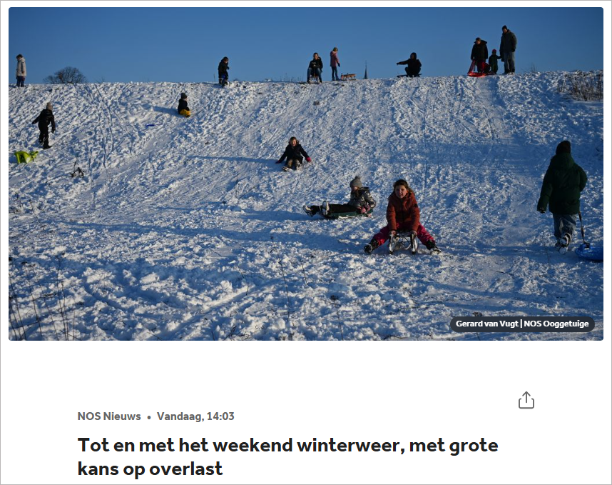 寒潮加剧！极寒和暴雪即将重返荷兰，部分地区直接到零下20度