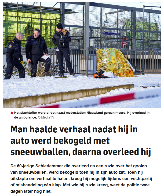 致命冲突！一男子遭遇年轻人雪球攻击，送院过程中不治身亡