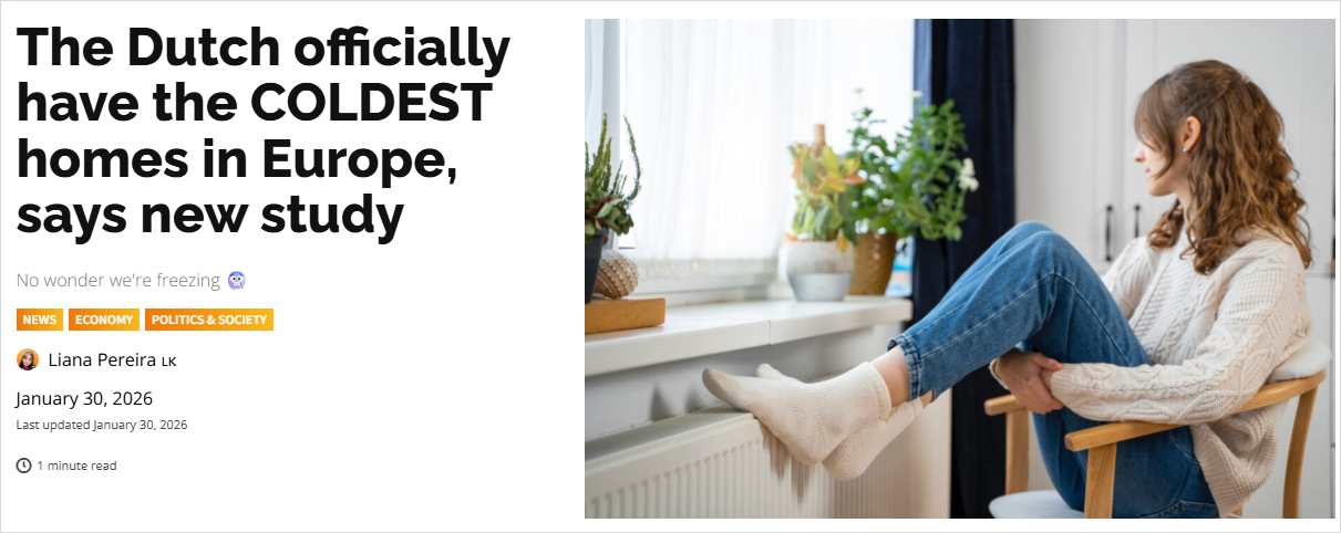 荷兰人把暖气关到全欧最低，不是不怕冷，是电费太贵…