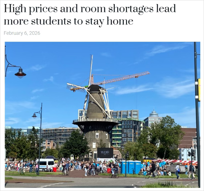 租金暴涨+贷款压力，荷兰大学生只能“赖”在父母家？